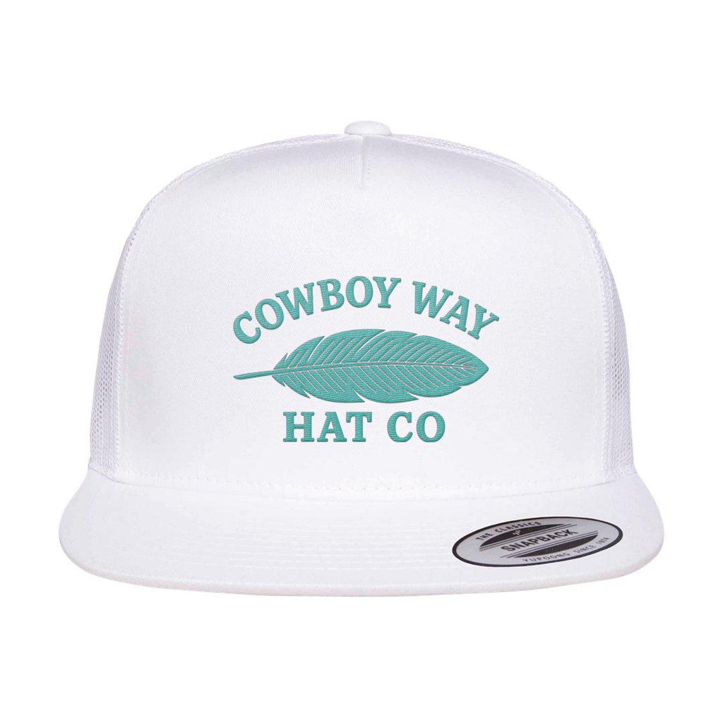 Cowboy Way Feather White Cap