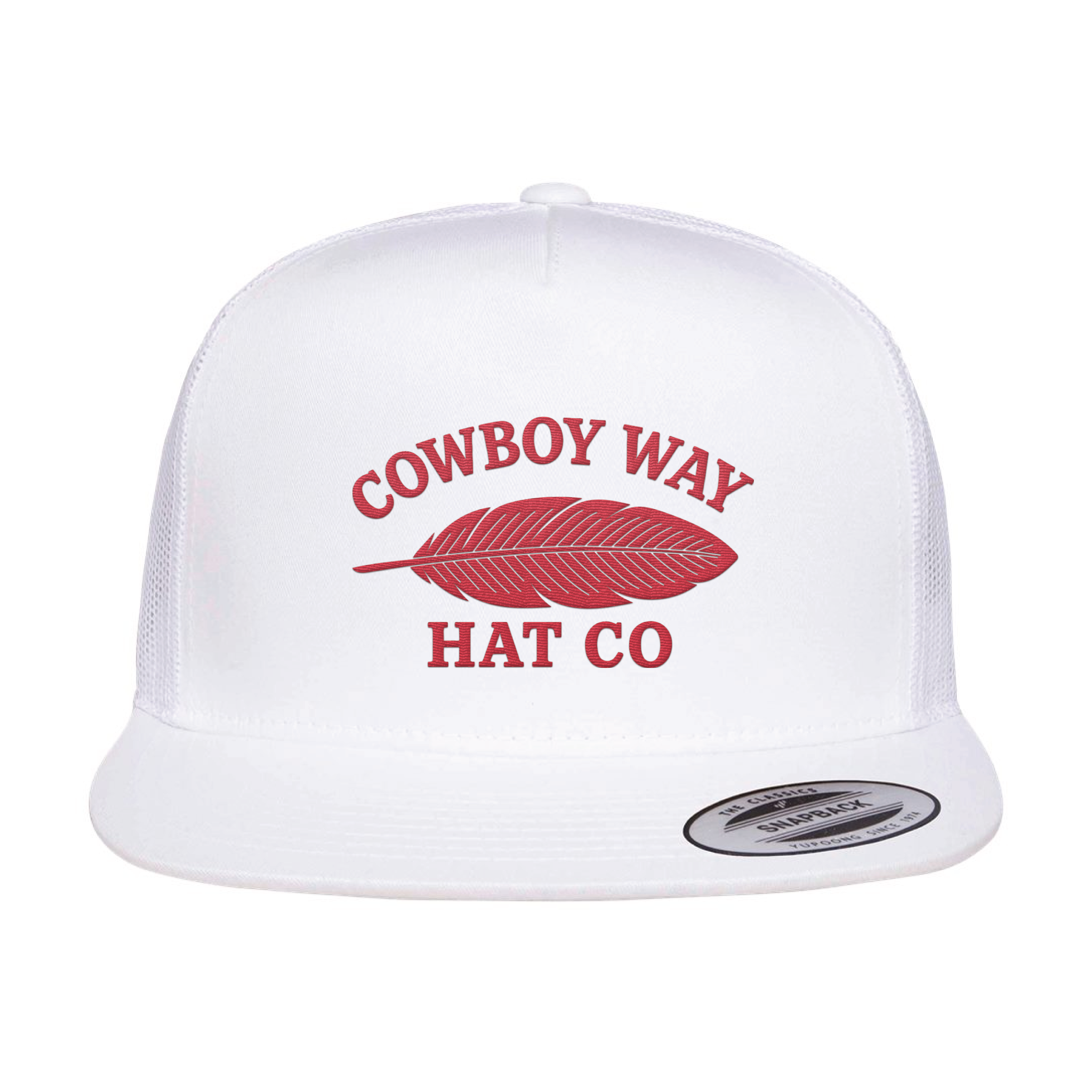 Cowboy Way Feather White Cap