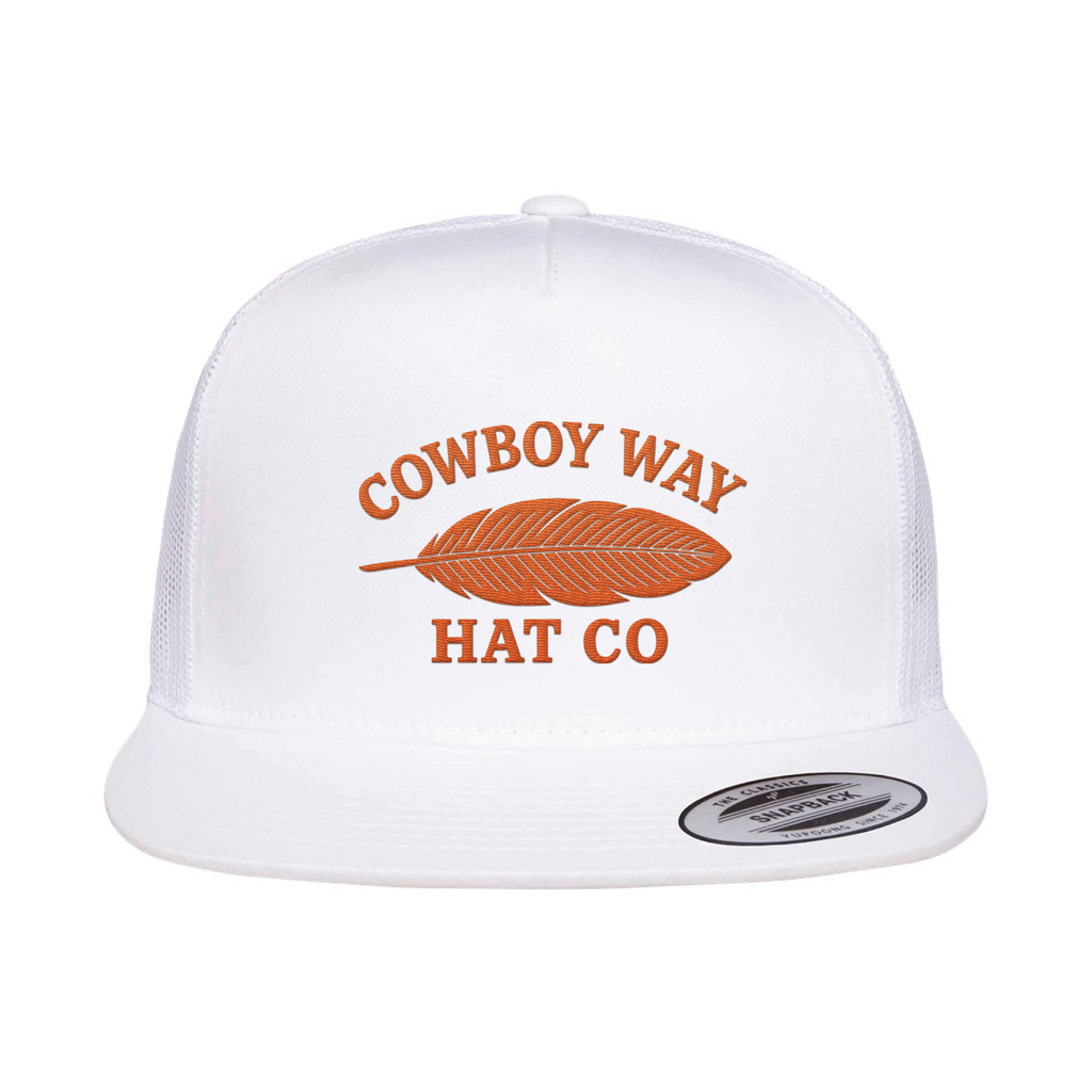 Cowboy Way Feather White Cap
