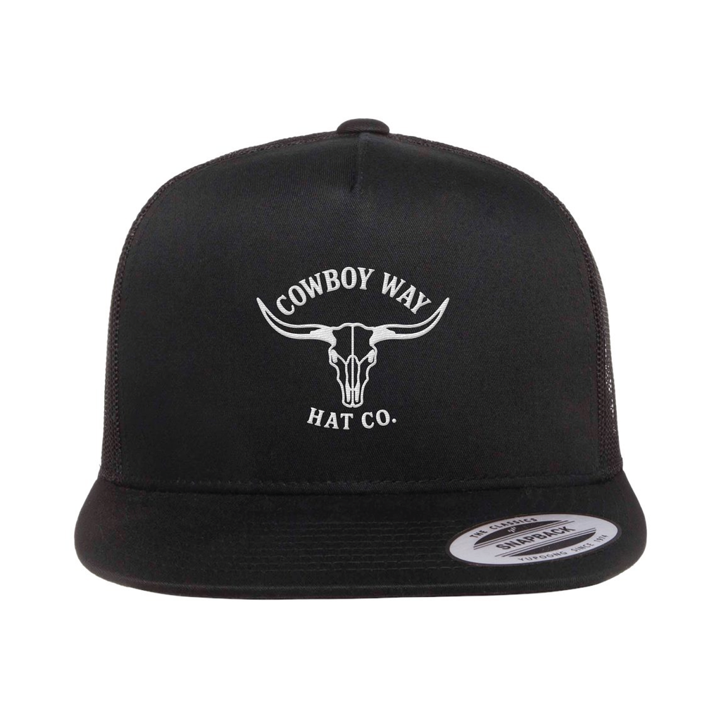 Cowboy Way Longhorn Black Trucker Cap