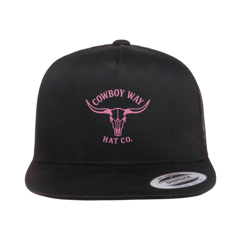 Cowboy Way Longhorn Black Trucker Cap