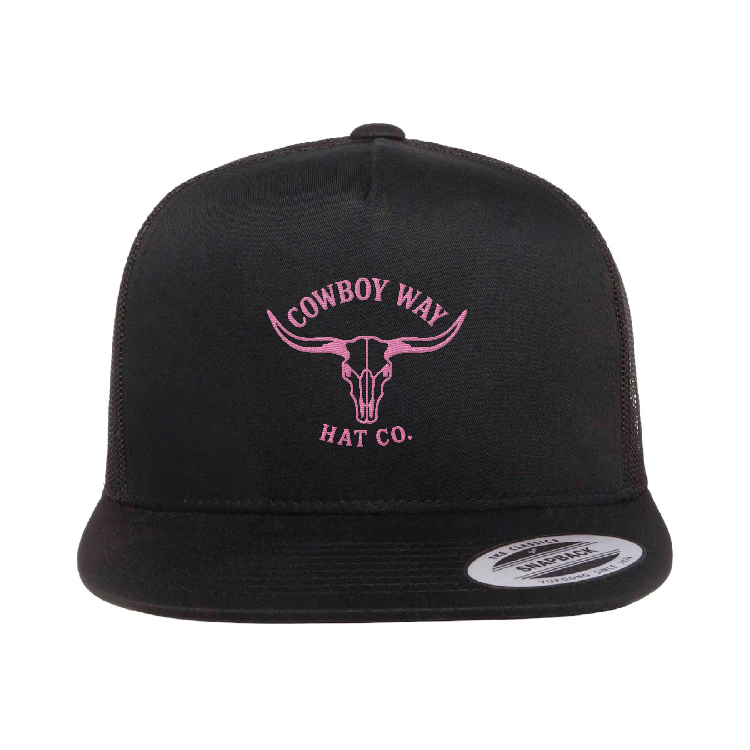 Cowboy Way Longhorn Black Trucker Cap