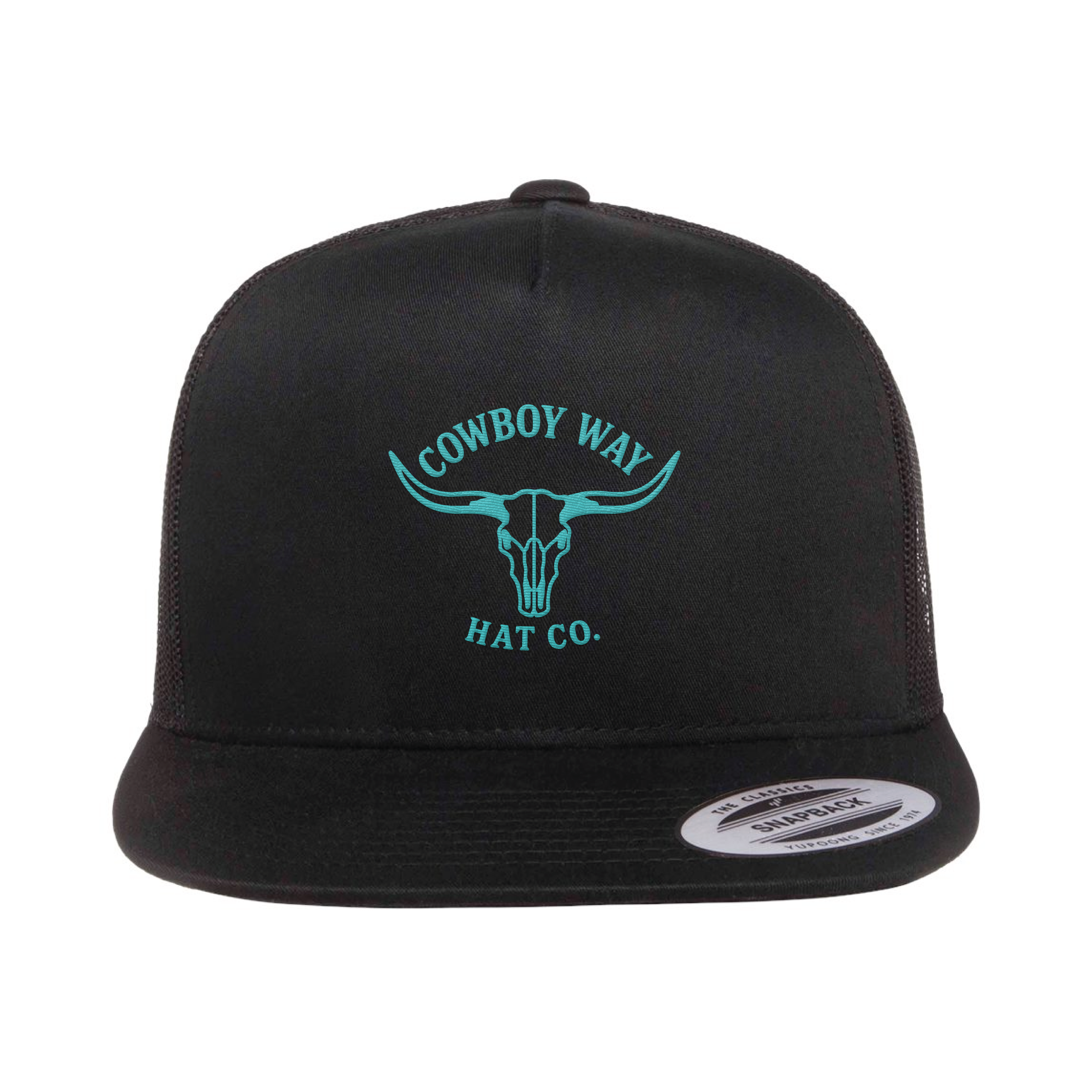 Cowboy Way Longhorn Black Trucker Cap