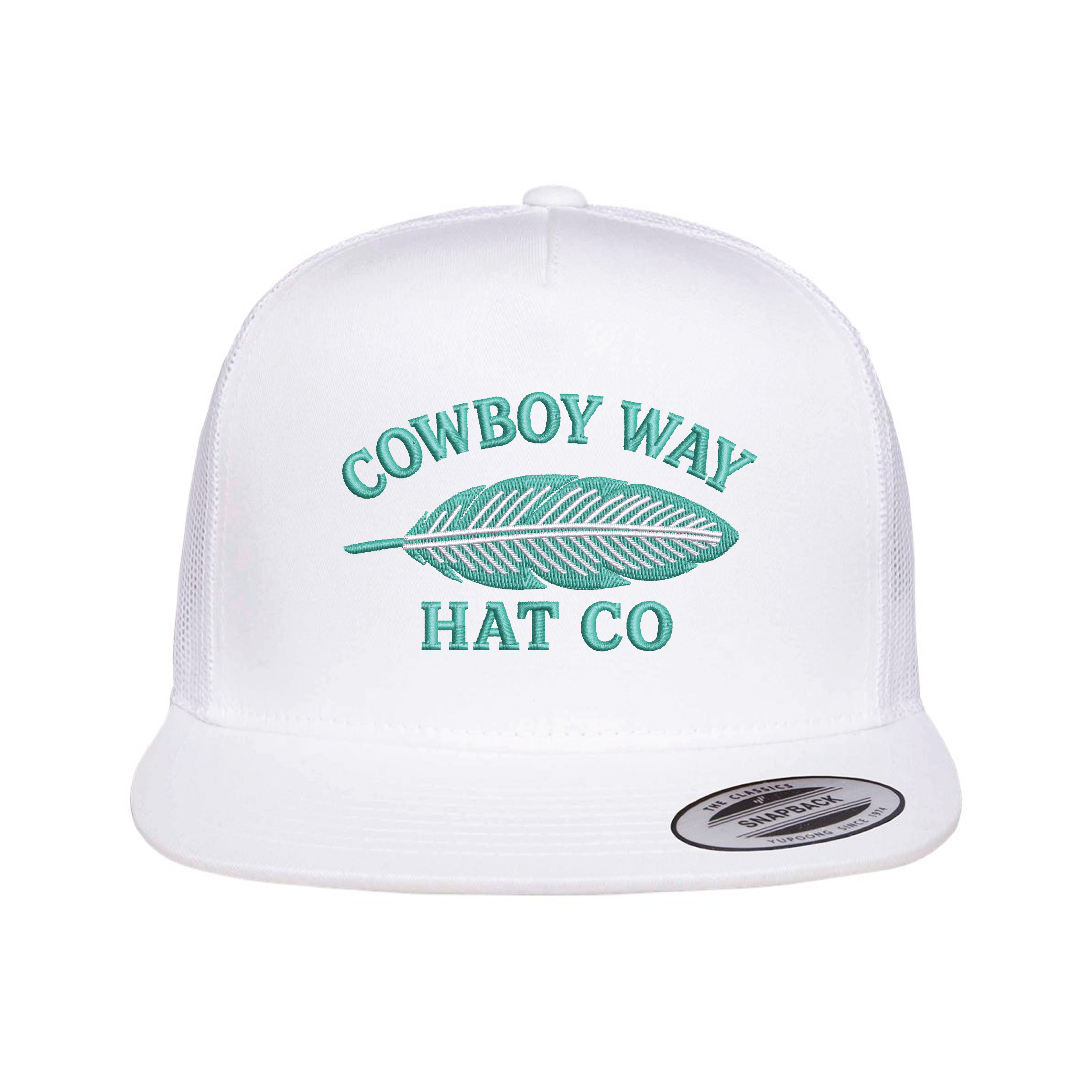 Cowboy Way Feather White Cap
