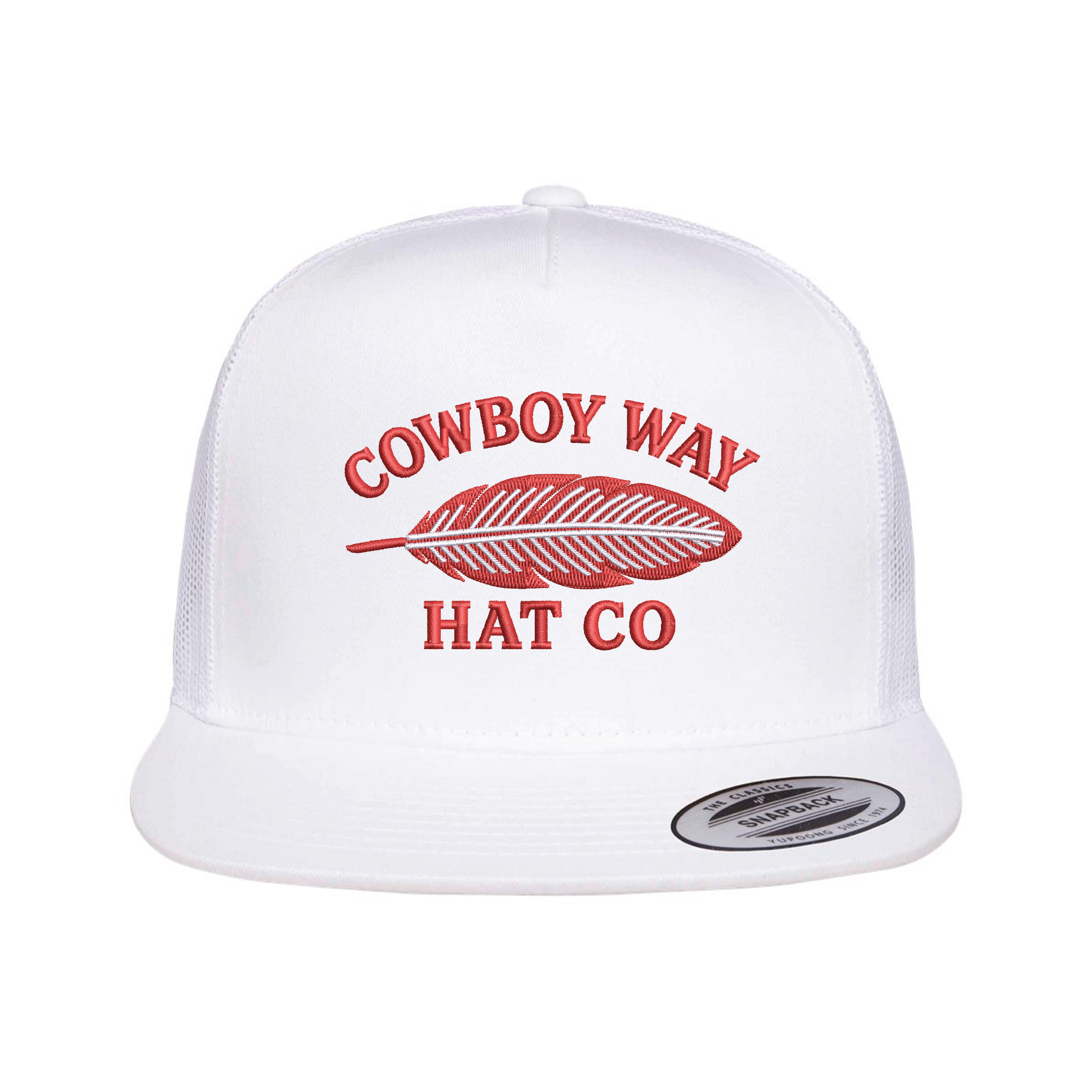 Cowboy Way Feather White Cap