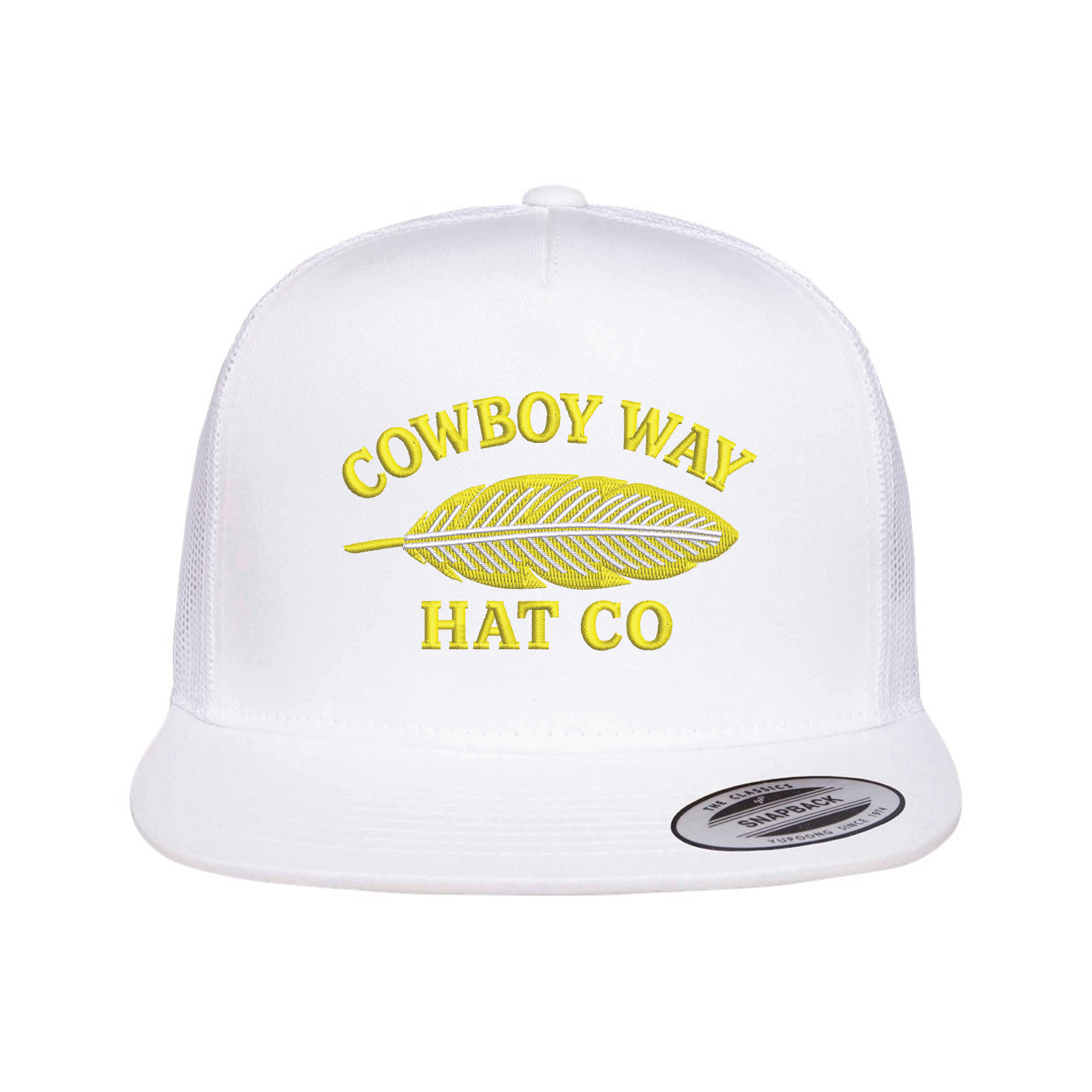 Cowboy Way Feather White Cap