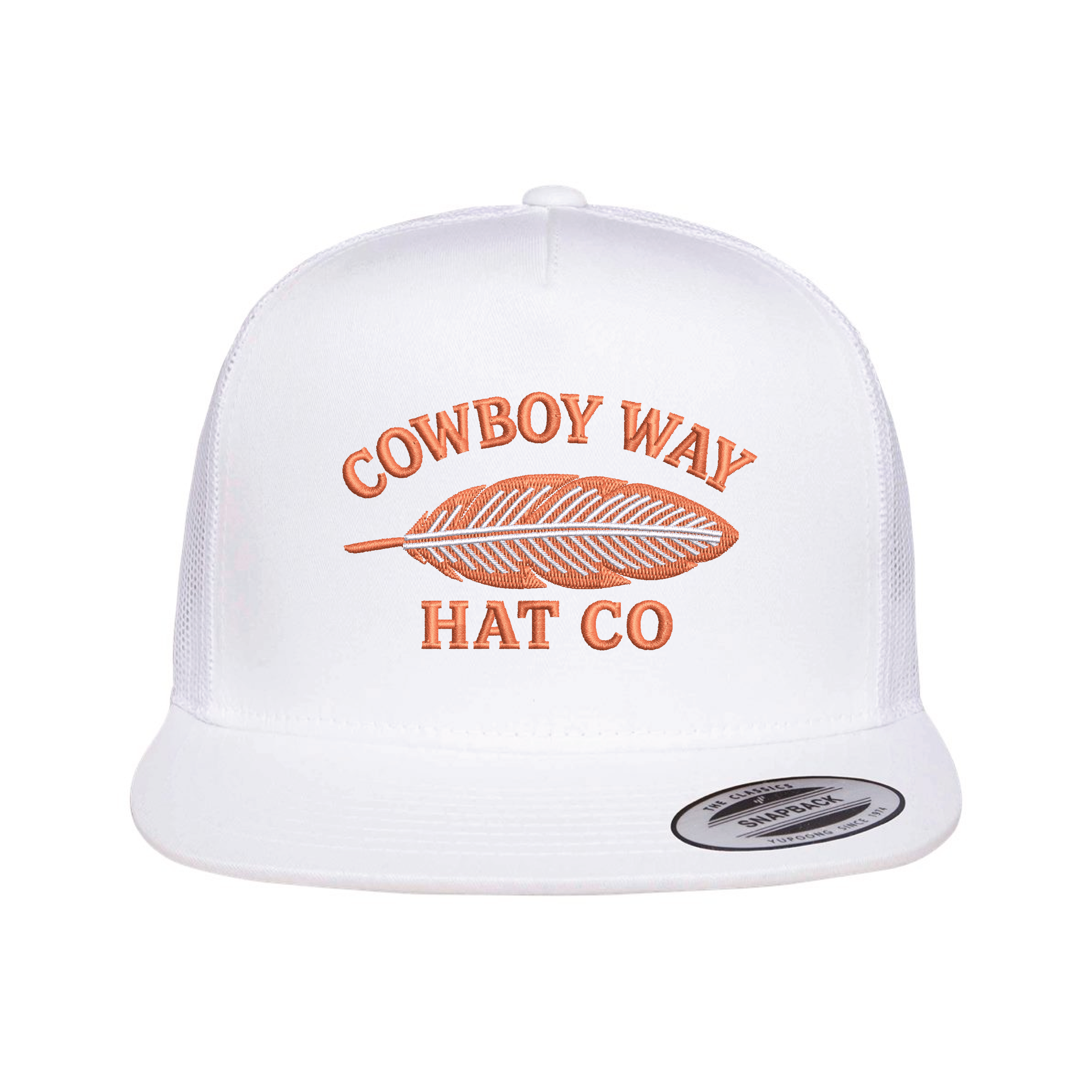 Cowboy Way Feather White Cap